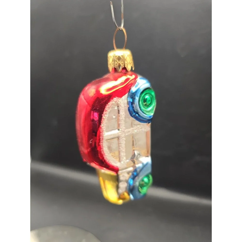 Vintage Old Gangster Car Auto Christmas Tree Ornament Hand Blown Mercury Glass